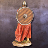 Viking Raider Statue - Wooden Viking Shield