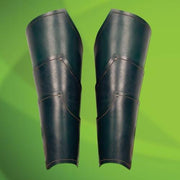 Elven Green Leather Greaves - costumesandcollectibles
