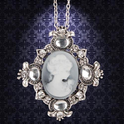 Victorian Silver Cameo Necklace 