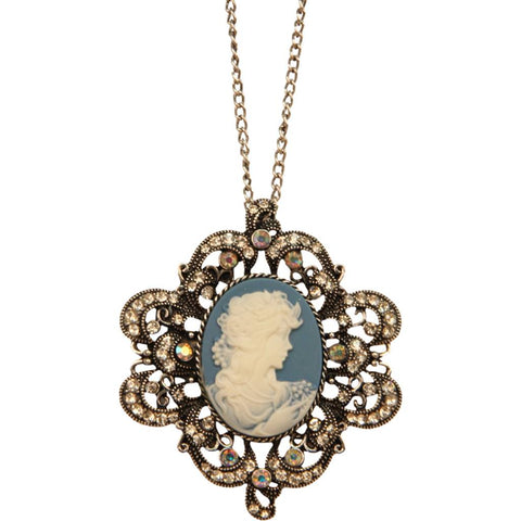 Victorian Turquoise Cameo Necklace