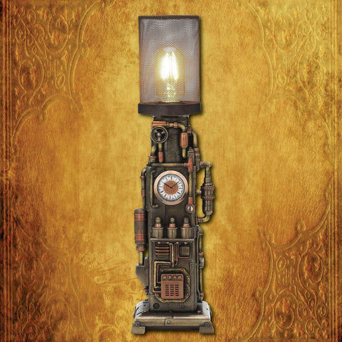 Steampunk Beacon Tower Clock Lamp