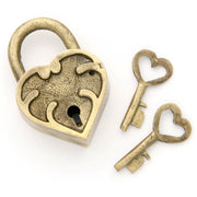 Heart Shaped Brass Lock