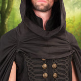 Mercenary Hooded Black Cloak