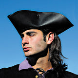 Captain Jack Leather Tricorn Pirate Hat