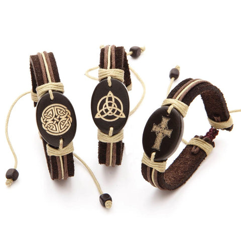 Celtic Leather Bracelet Set