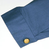 Cotton Cavalry Shirt - Blue - Cuff
