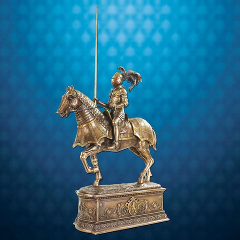Equestrian Knight in Armor Statue
