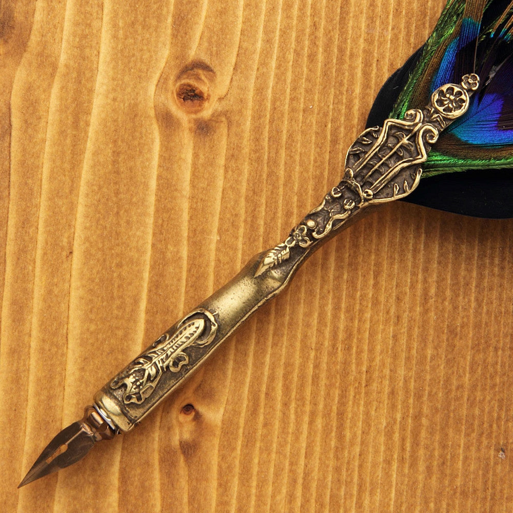 Genuine Feather Quill Pen with Ink - Costumes and Collectibles