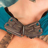 Greek Blue Cape - Leather Strap Harness & Greek Clasp