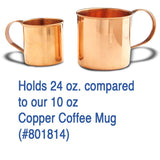 Solid Copper Soup & Coffee Mugs - relative sizes