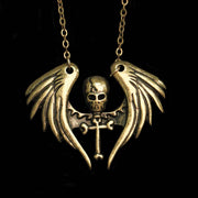 Winged Pirate Cross Necklace