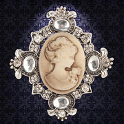Victorian Brown Cameo Brooch - Costumes and Collectibles