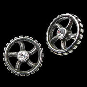 Diamond Crank Wheel Stud Earrings - costumesandcollectibles