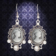 Victorian Silver Cameo Earrings