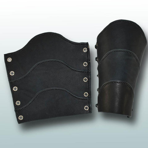 Classic Warrior Leather Arm Vambraces - costumesandcollectibles