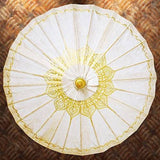 Gilded Paper Parasol - Off White