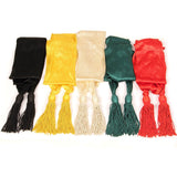 Silk Sashes in Black, Yellow, Buff, Green & Orange